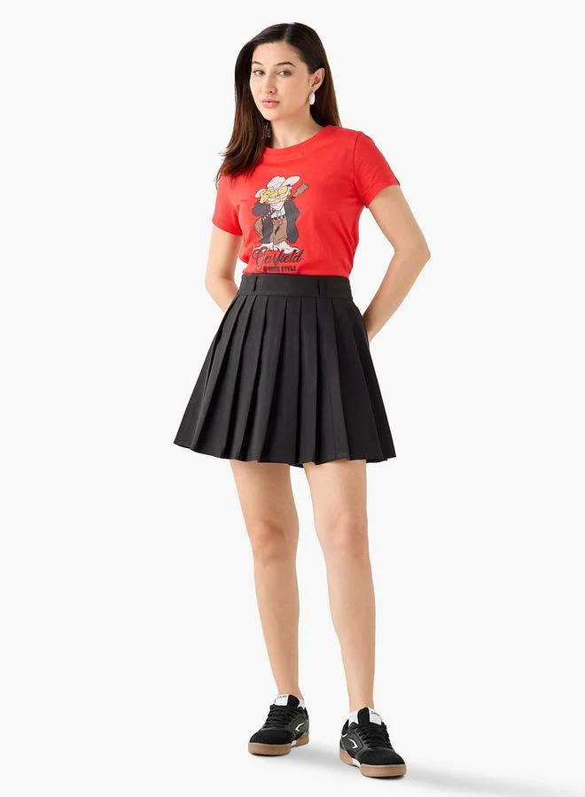 اس بي كاركترز Cotton T-shirt with Garfield Print